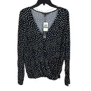 Cable Gauge Women Long Sleeve V- Neck Pullover Top Size L